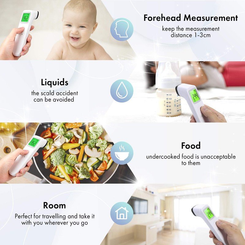 Digital Forehead Thermometer Non-Touch for Children, Baby, Parents Infrared Sensors