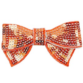 Expo International 3-D Mini Bowtie Sequin Patches/Appliques, Bright Orange
