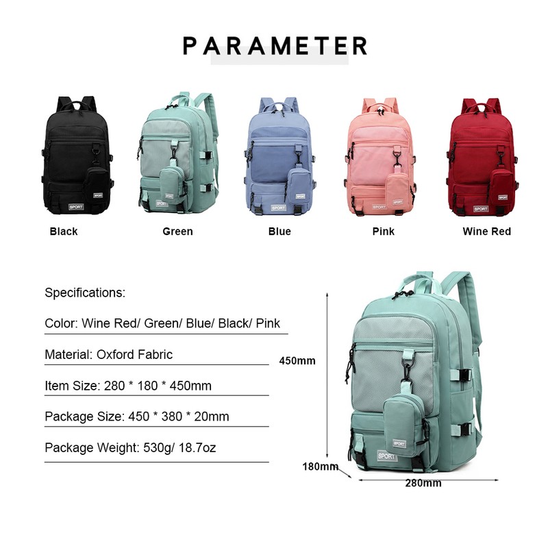 Portable Backpack Camping Travel Bag Large-Capacity Daypack with a Coin