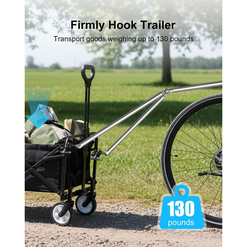 Bike Trailer Hitch Connector Compatible with Bicycles, Folding Tow Adapter