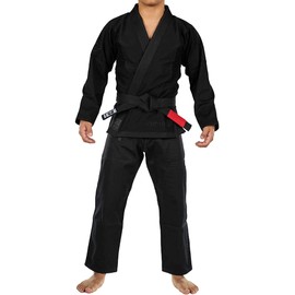 FUJI Elemental Brazilian Jiu Jitsu Gi, BJJ Uniform with Pearl Weave Jacket, made from Cotton Blend Black, Size A1