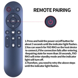 New Remote Control Replacement for Fiio RM3 R9 R7 M11Plus M15S M11S M17 Media Streamer, Network Player