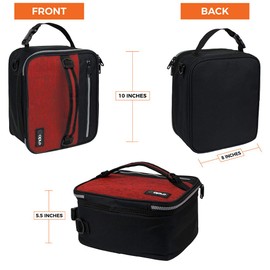 OPUX Premium Insulated Lunch Box for Men, Women | School Lunch Bag for Boys, Girls, Kids | Compact Adult Lunch Pail Work Office Cooler | Soft, Leakproof, 4 Ways to Carry | Fits 12 Cans (Red)