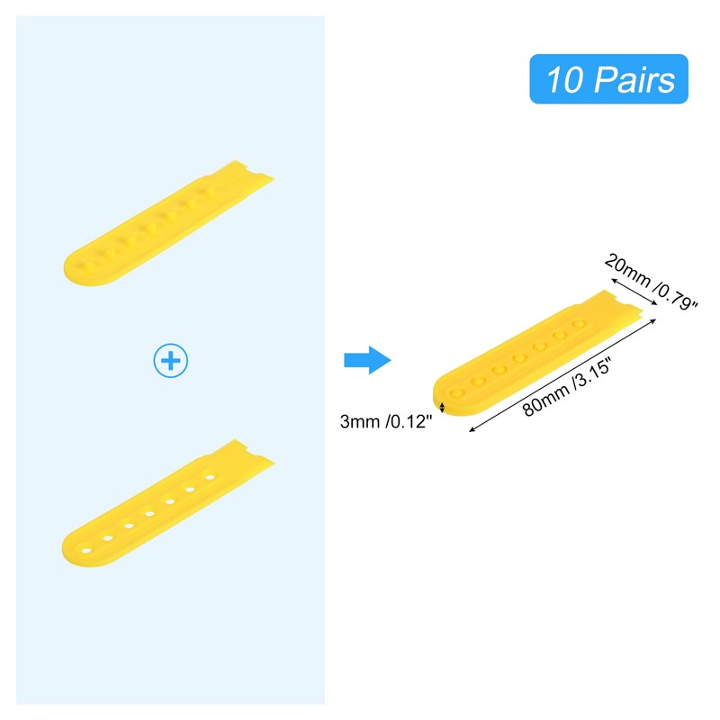 sourcing map 10 Pairs Snapback Strap Cover, 7 Holes Plastic