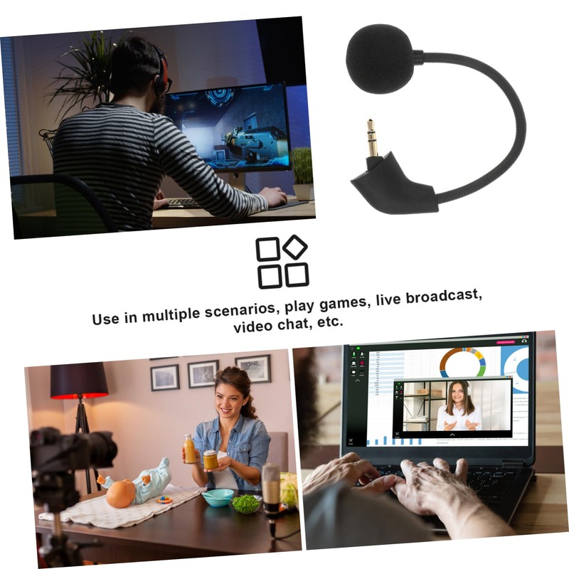 Mipcase 1Pc Wired Gaming Headset Microphone with Noise Reduction Flexible