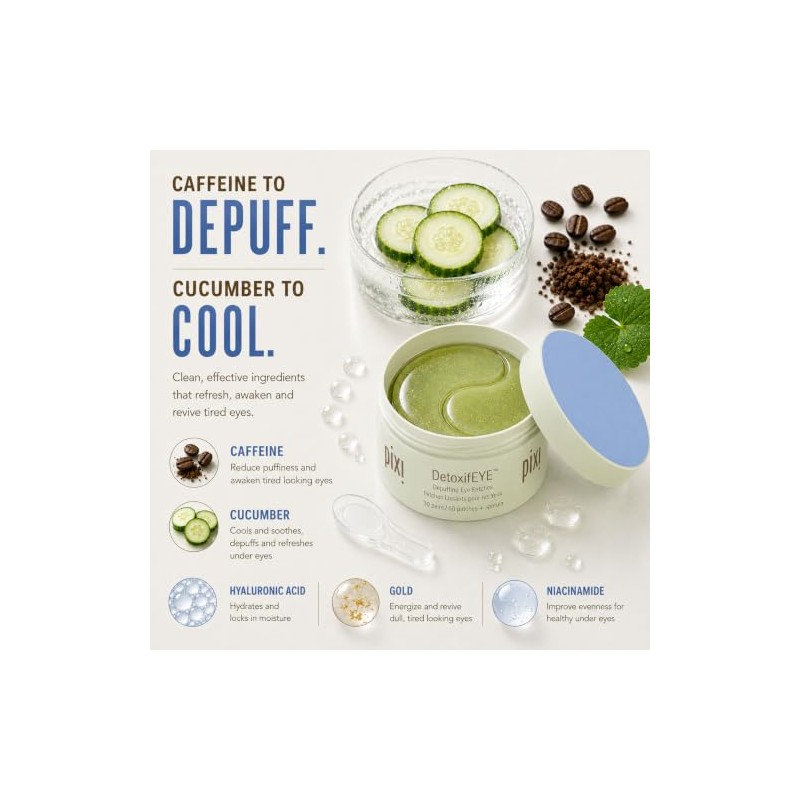 Pixi DetoxifEYE - Parches para ojos (60 unidades)