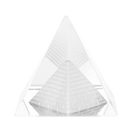 Crystal Pyramids Figurine, Transparent Crystal Pyramid Glass Paperweight, Quartz Stone Carving Figures, Home Office Table Decoration