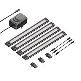 ledscom.de Siris LED Under-Unit Light Matte Black Flat 30 cm Each 368 lm Warm White Set of 4