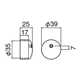 Polar End Caps, Celestial Hole 35 mm Diameter Amber BR – 107E