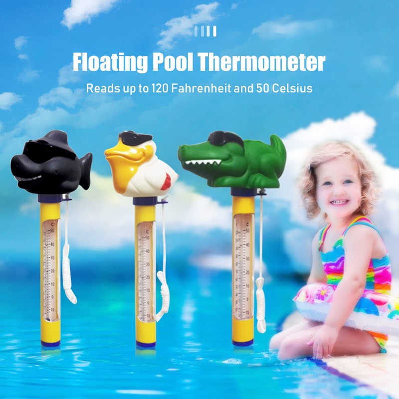 Floating Pool Thermometer Cartoon Animal Shape Water Temperature Thermometers with