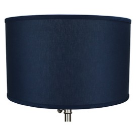 FenchelShades.com 18" Top Diameter x 18" Bottom Diameter 11" Height Cylinder Drum Lampshade USA Made (Navy Blue)