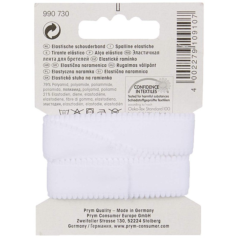 Prym 990730 Elastic Shoulder Straps, White, 9.3 x 6.7 x