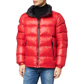 Superdry Mens Alpine Luxe Down Jacket, Relaxed Fit, Feather Filling High Risk Red Size Xxl