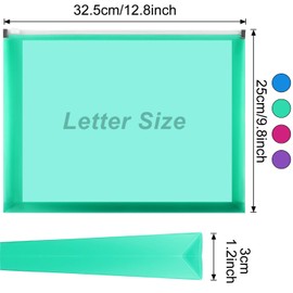 EOOUT 8pcs Plastic Envelopes, Poly Zip Envelopes, Letter Size, Expanding Plastic Envelopes with Zipper, 9.8 x 12.8 Inches, 4 Assorted Colors, for School and Office Supplies