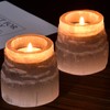AMOYSTONE Selenite - Portavelas de cristal redondo para velas de