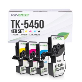 Kineco Toner TK5450 Compatible with Kyocera ECOSYS MA2600cwfx MA2600cfx PA2600cwx PA2600cx MA2600cwfx Plus MA2600cfx Plus PA2600cwx Plus PA2600cx Plus (Set of 4, Black/Cyan/Magenta-Yellow) ) incl