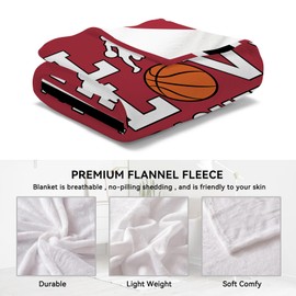 Shuwekk Basketball Blanket for Boys Girls, Gifts for Men Teens, Lovers, Team, Coach - Soft Plush Throw, Cool Decor, 50"x40"