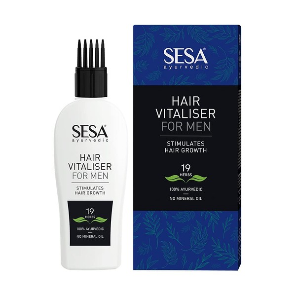 Sesa Ayurvedic Hair Vitaliser for Men for Hair Growth - 19 Herbs + 11 Oils - NO Mineral Oil with Comb Applicator - 100 ml 100 ml (Pack of 1)