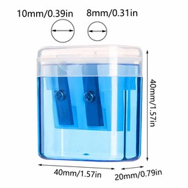 12 Pack Mini Colored Dual-Holes Pencil Sharpener, Manual Pencil Sharpener for 10mm/8mm Pencils and Crayons Home Office Adults Artist Students