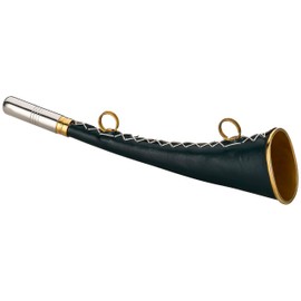 Bugle Hunting Horn Fog Horn 16 cm 21 cm 25 cm Hunting Boat Made of Brass, Green, Golden (Green, 25 cm)