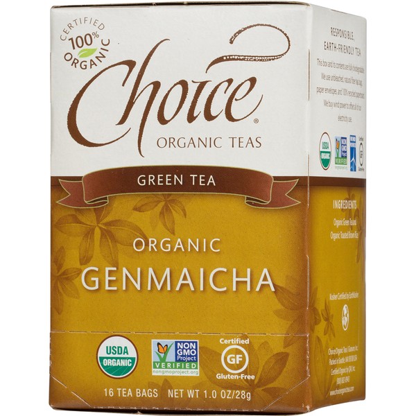 Choice Organics - Genmaicha Tea (1 Pack) - Organic Green Tea - 16 Tea Bags