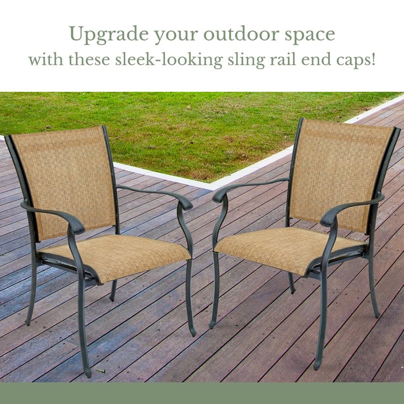 Sling Rail End Caps, Furniture Sliders, Fits Agio Brand Patio