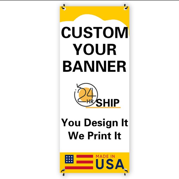 JUST 4 SIGNS CUSTOM Premium X Banner Stand 24"x72" MADE