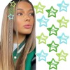 NAISKA Green Star Hair Accessories - Non-Slip Snap Barrettes and