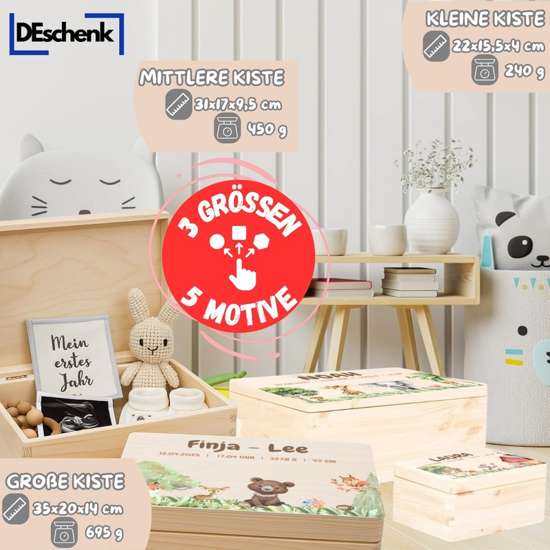 DEschenk Baby Memory Box - Gift for Birth, Baby Memory