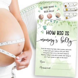 WOODAMORE 30 Pcs How Big is Mommys Belly Game - Measure Baby Bump or Beer Belly Baby Shower Game Gender Neutral, Hilarious Baby Shower Game, Funny Boy Baby Party Game Activity for Guests
