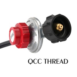 Solimeta 12 Feet Universal QCC1, 20 PSI Adjustable High Pressure Propane Regulator with Hose, LP Gas Regulator, 3/8" Female Flare Nut