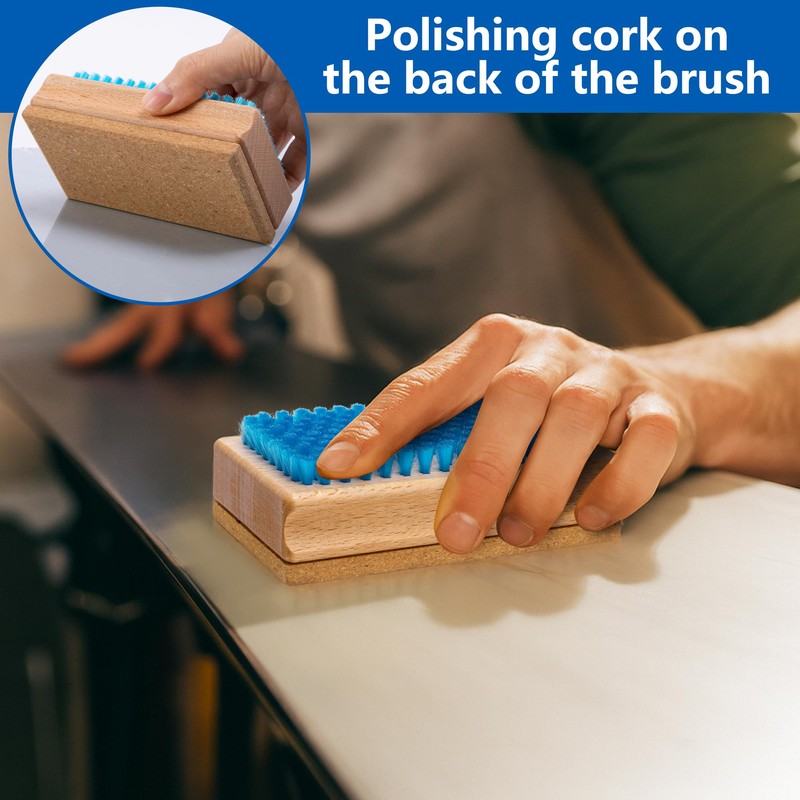 Shupakul 2 Pcs Nylon Cork Snowboard Brush, Double Sided Ski