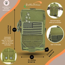 Tactical Pouch 3X5 Waterproof Notebook Cover Tactical Pocket Notebook Pouch EDC Bag Utility Pouch Cellphone Holder Pouch Organizer Pouch with Molle System and US Flag Velcro Patch