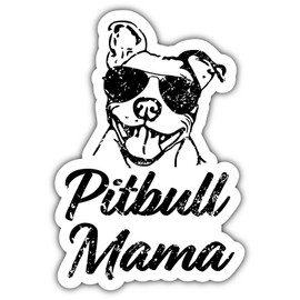 Pitbull Mama Funny Car Bumper Sticker, Weather Resistant Decal for car, Laptop, Window, Tank
