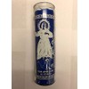 San Aparicio Unscented Blue Pillar Candle in Glass