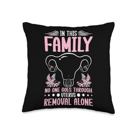 Hysterectomy Surgery Clothing Uterus Warrior Hysterectomy Recovery Must Haves Uterus Removal Surgery Throw Pillow, 16x16, Multicolor