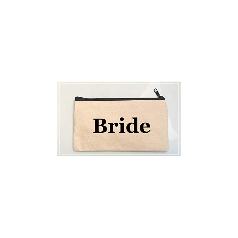 Bride, Bridesmaid Gift Makeup Bag, Custom Canvas Makeup Pouch, Mother