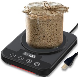 Sourdough - Alfombrilla de calentamiento para principiantes de 12 horas, control preciso de termostato de -60 °F (70 a 90 °F), calentamiento inteligente de memoria de encendido/apagado (se adapta a