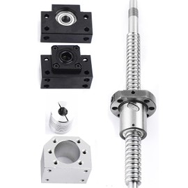 250mm/9.84inch Ball Screw RM/SFU1605 (Diameter 16mm, Lead 5mm) with Metal Ball Screw Nut, BK/BF End Supports and Ball NUT HOUSINGS CNC Parts for DIY CNC Machine and 3D Printer (RM/SFU1605,