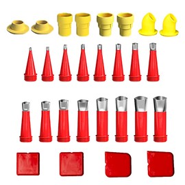 wadafen 28Pcs Sealing Tool Set,Integrated Rubber Nozzle Tool Set,Universal Integrated Rubber Nozzle Tool Kit,Caulking Sealing Nozzles Kit,Simple Sealing Finisher Nozzle,for Kitchen Bathrooms