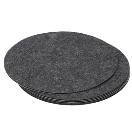 PATIKIL 7 Inch Diameter Lamp Base Felt, 5Pack 2mm Thickness Round Soft Adhesive Non-Slip Anti-Scratch Backed Felt for Lamp Furniture DIY Craft, Dark Grey