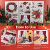 WANDIC 3 Sheets Christmas Berries Rub on Transfer Stickers,Wreath Window