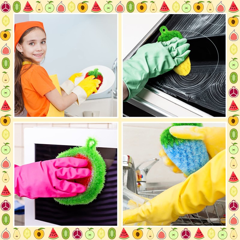 Vesici 10 Pieces Fruit Dish Scrubber Non Scratch Cleaning Sponge