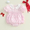 mlpeerw Newborn Baby Girl Summer Clothes Smocked Bubble Romper Short