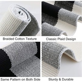 famibay Buffalo Checkered Front Door Mat Outdoor Cotton Hand-Woven Door Mats Outdoor Black and White Outdoor Rug Washable Porch Rug Entry Mat for Fall Winter Holiday Farmhouse Decor(2x4.2Ft)