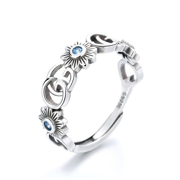 Rockyu Women's Ring, One Size Fits Most, Stylish, Blue, Zirconia,