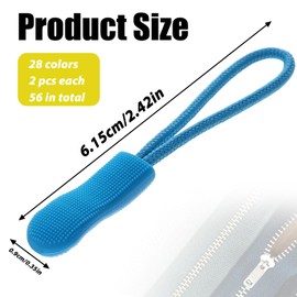 56 Pcs Zipper Pulls Nylon Cord, 28 Colors Zipper Tag Extension Zippers Pulls Fixer Charms Zippers Cord Replacement for Backpacks, Jackets, Luggage, Purses, Handbags, Sweatshirt
