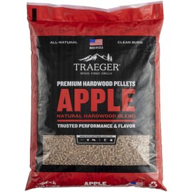 Traeger Grills Apple 100% All-Natural Hardwood Pellets for Grill, Smoke, Bake, Roast, Braise and BBQ, 20 lb. Bag