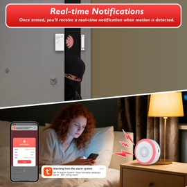 KERUI WiFi Alarm Home Security System, Wireless Alarm System with Loud 120dB Motion Sensor Siren, Window Door Alarms Sensor, Remote Control for Shed Garage