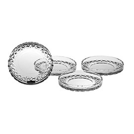 Barski European Crafted Cut Crystal Coasters, 4.25" Diameter, Manufactured in Europe, Set of 4
